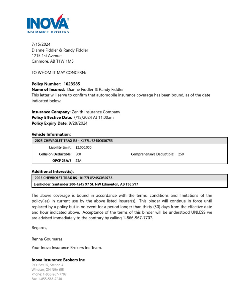 Auto Insurance Binder Letter - 1.02.49 PM | PDF
