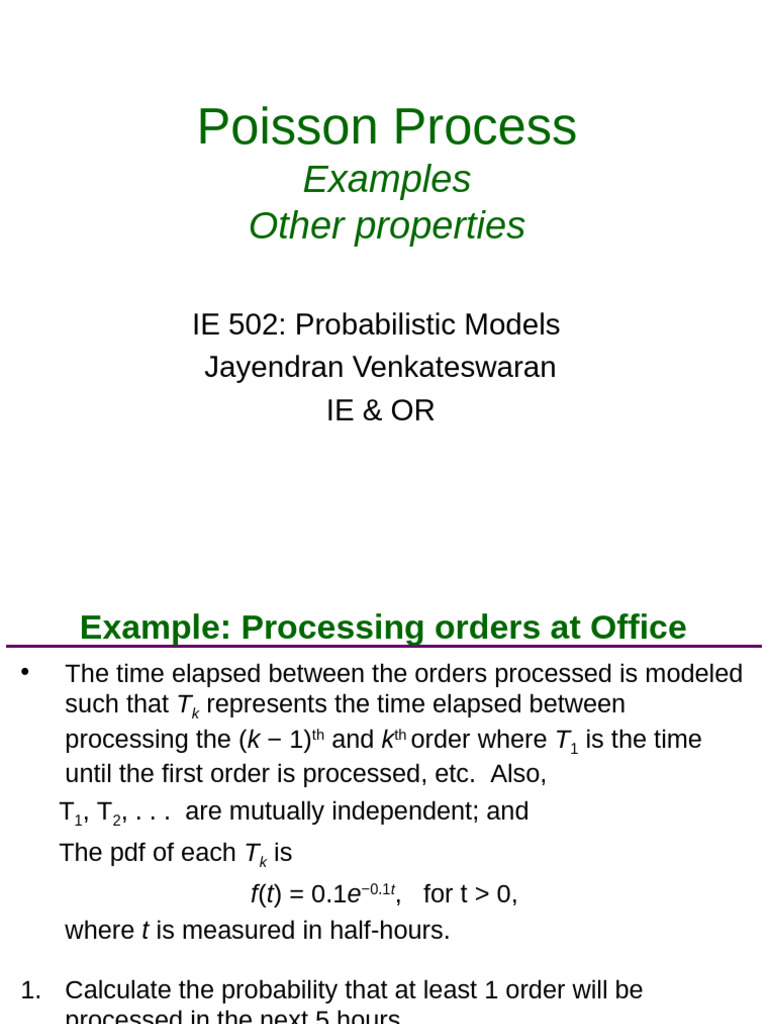 Poission Distribution IIT-B Questions | PDF | Poisson Distribution ...
