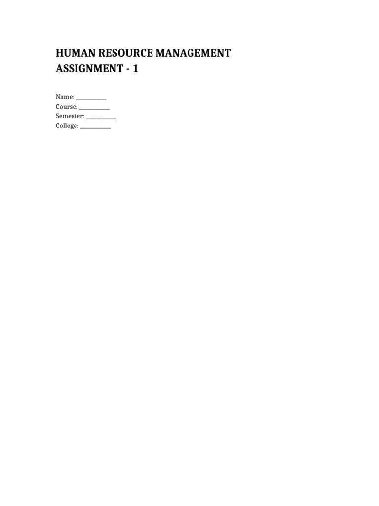 Topper Style HRM Assignment | PDF | Human Resource Management | Human ...
