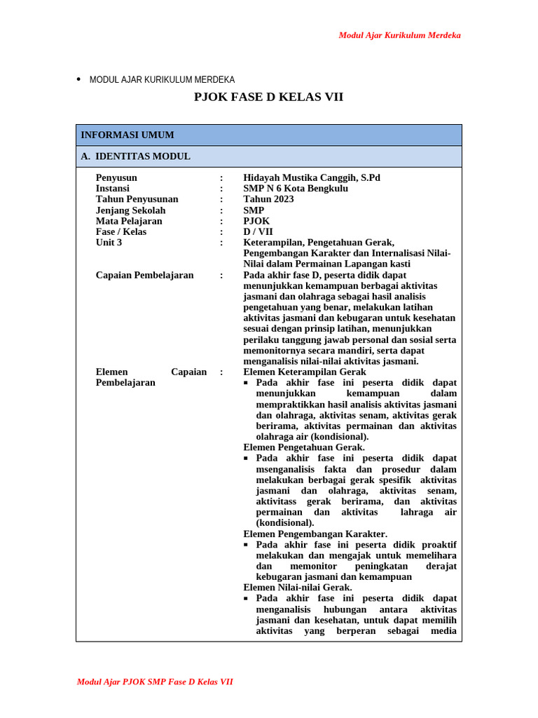 Modul Ajar Unit 3 | PDF