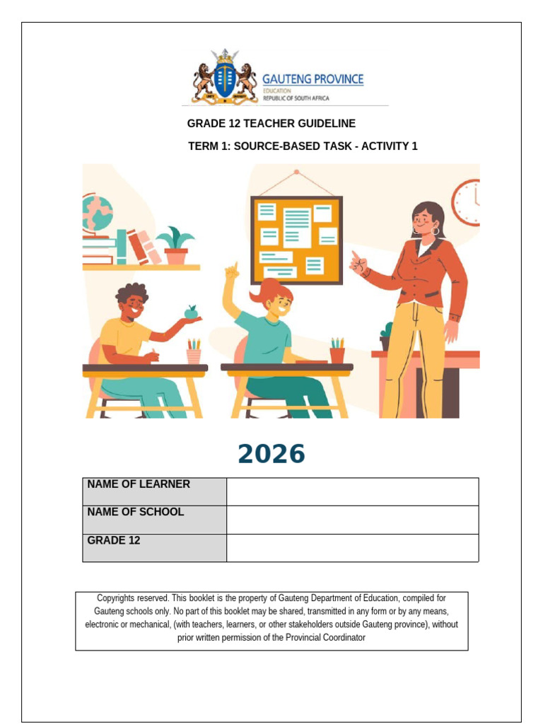 2.1. 2026 TG Grade 12 Activity 2 Supervised Written Activity 2 | PDF