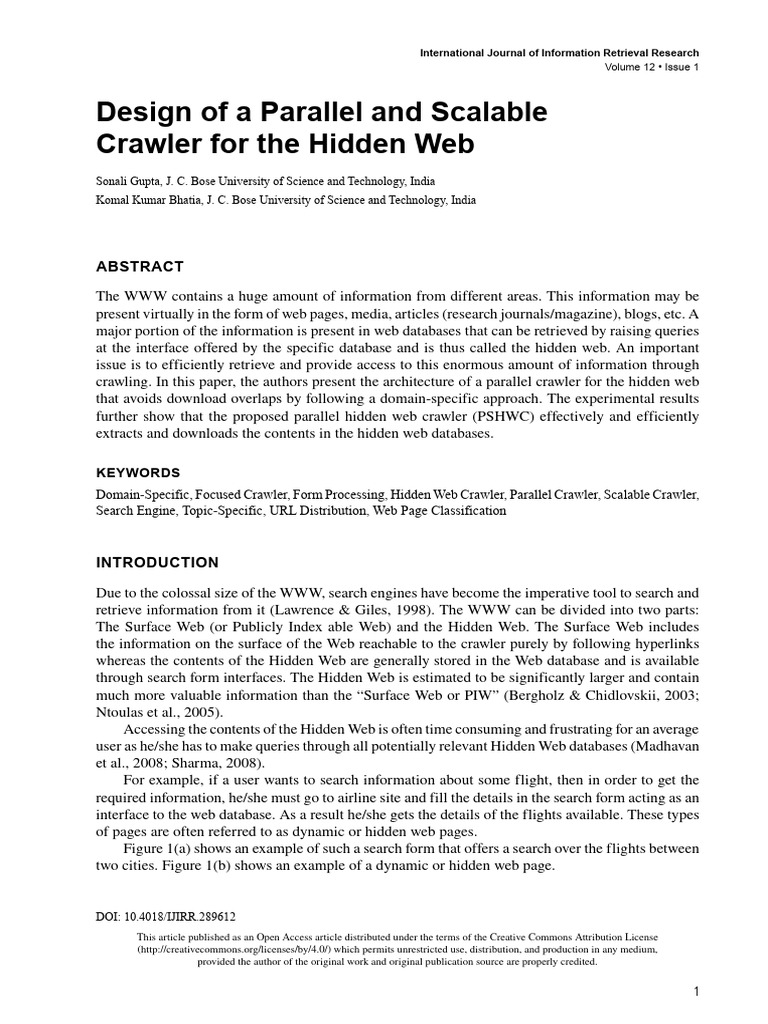 Design of a Parallel and Scalable Crawler for the | PDF