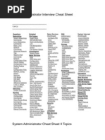 System Administrator Interview Cheat Sheet