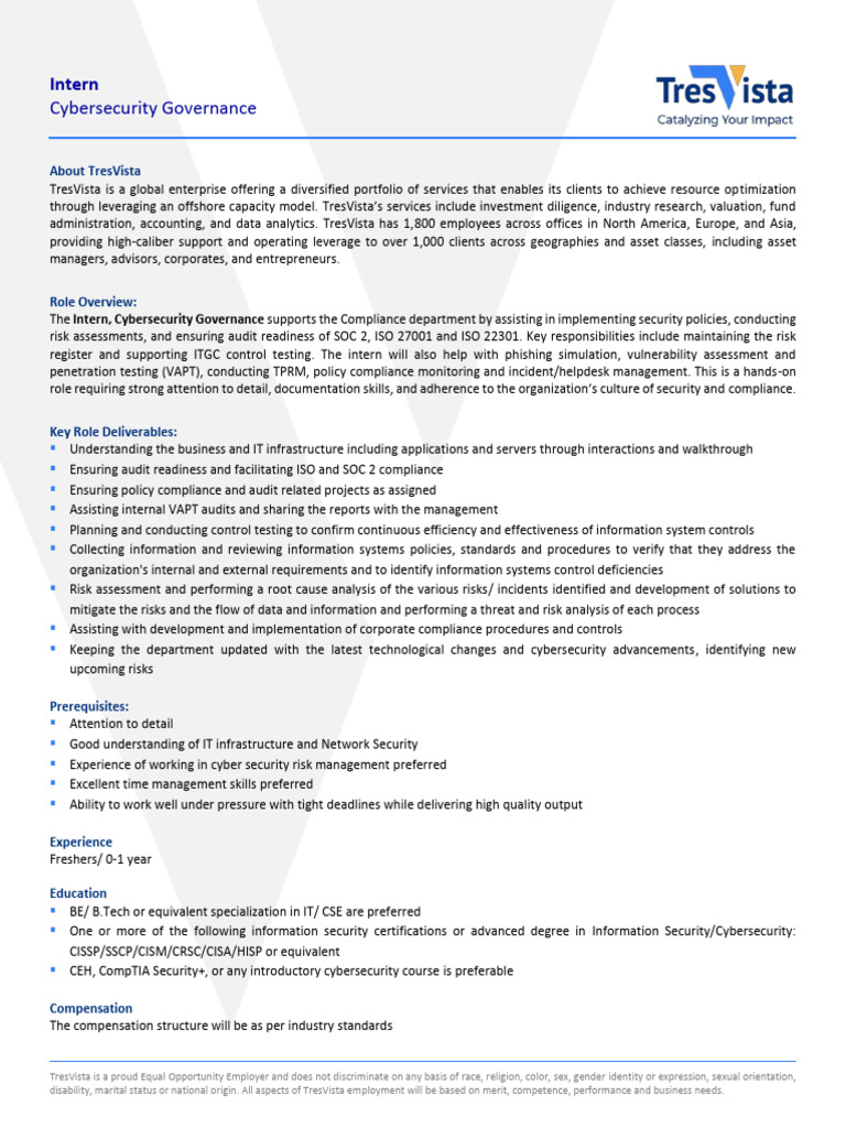 Intern Cybersecurity Governance | PDF | Computer Security | Security