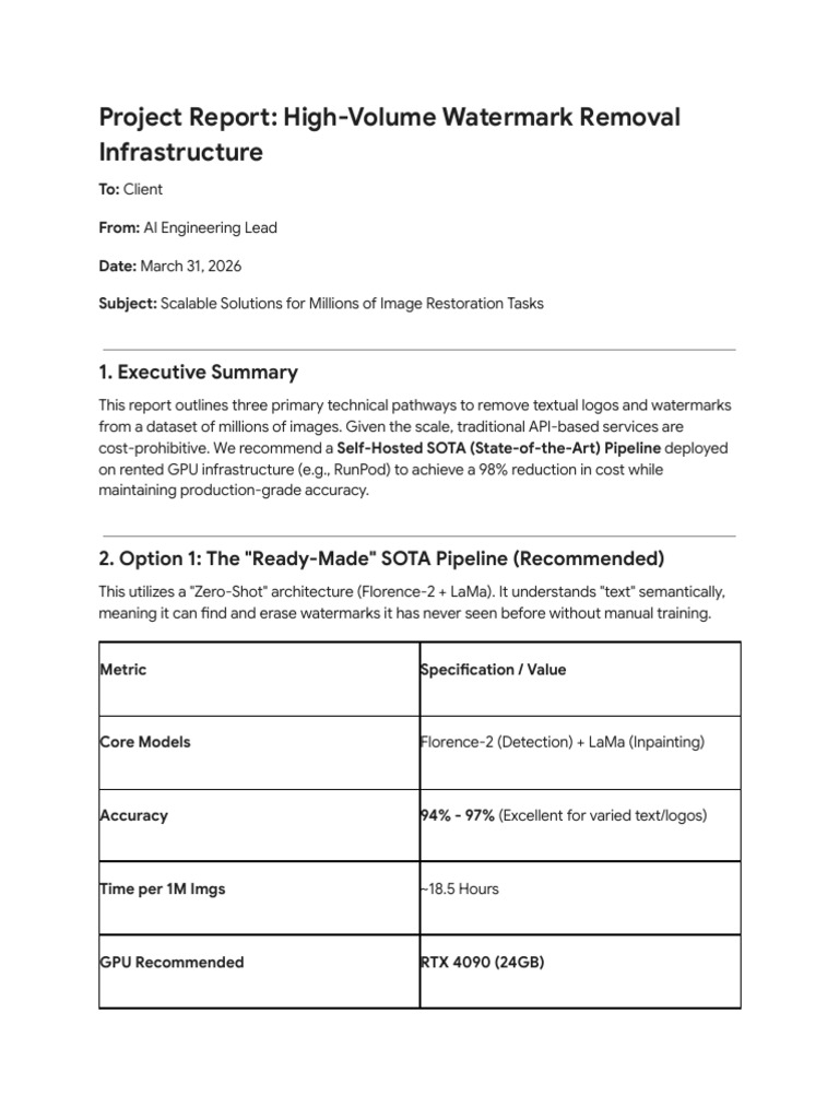 Watermark Removal Infrastructure Options | PDF | Graphics Processing ...