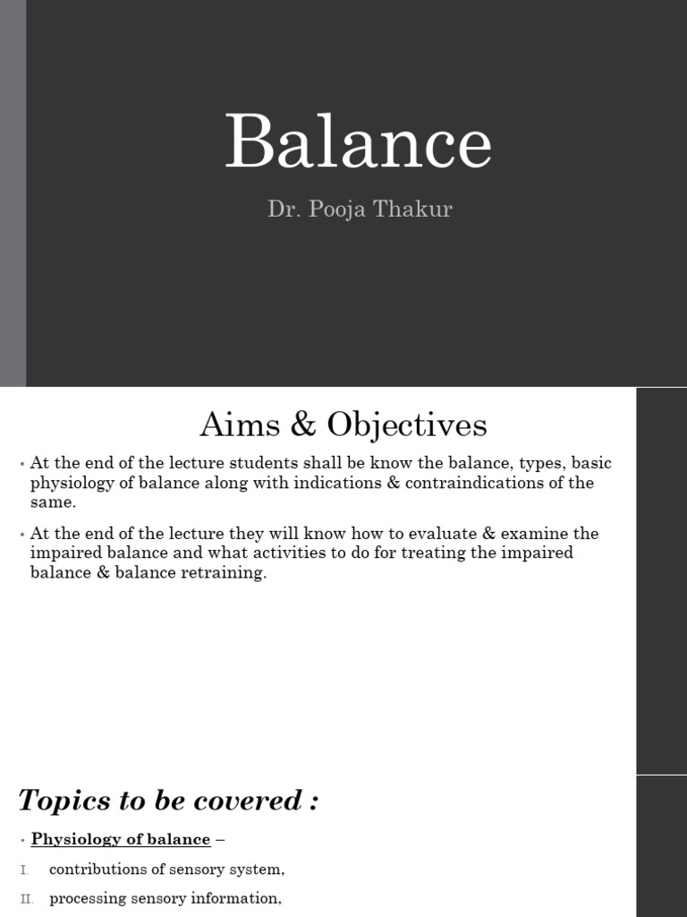 Balance | PDF | Vestibular System | Balance (Ability)
