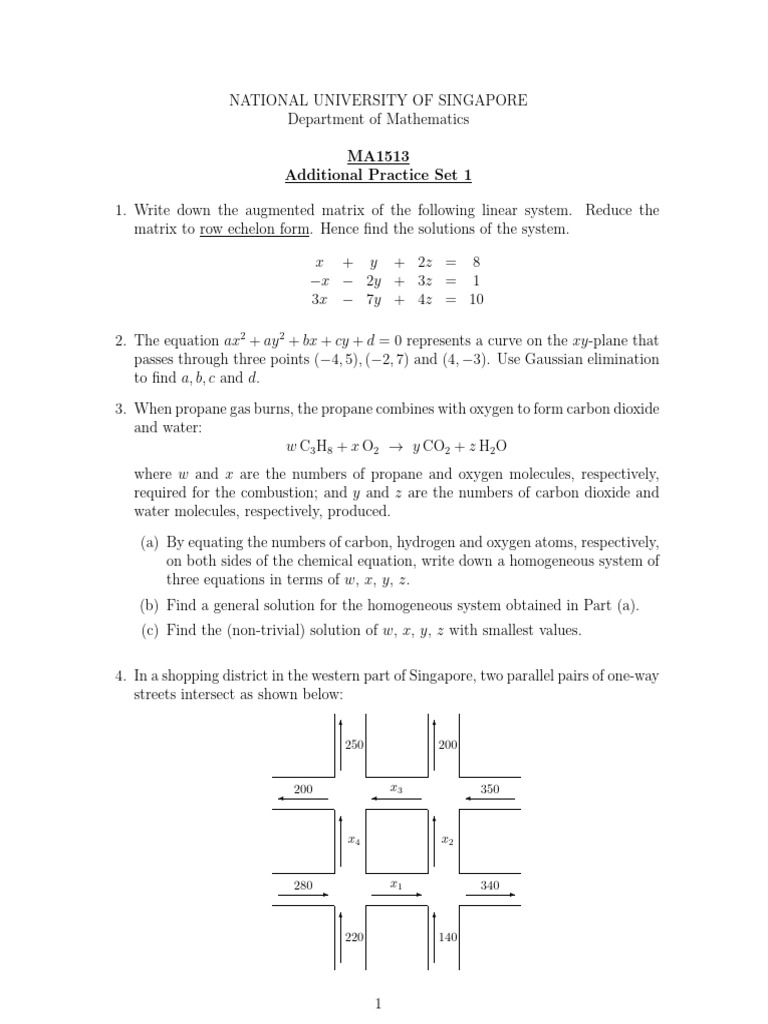 Additional Practice Set 1 | PDF | System Of Linear Equations | Mathematics