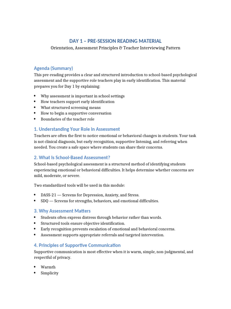 Day 1 - Pre Reading Material | PDF