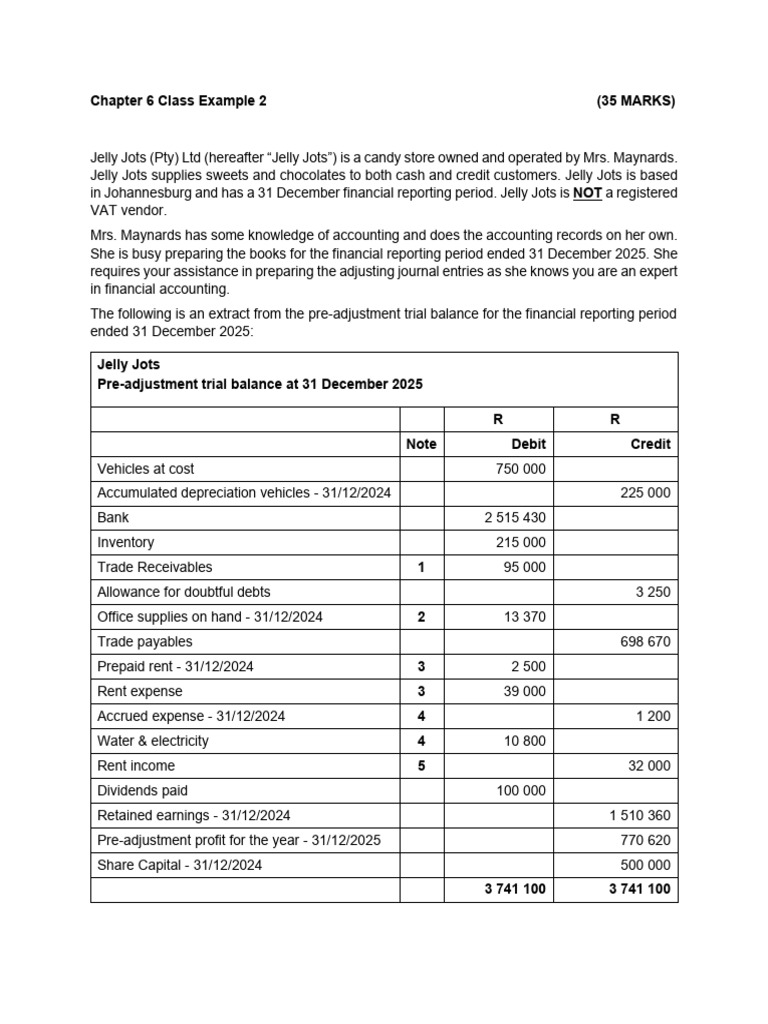 Chapter 6 Class Example 2 | PDF | Debits And Credits | Financial Accounting