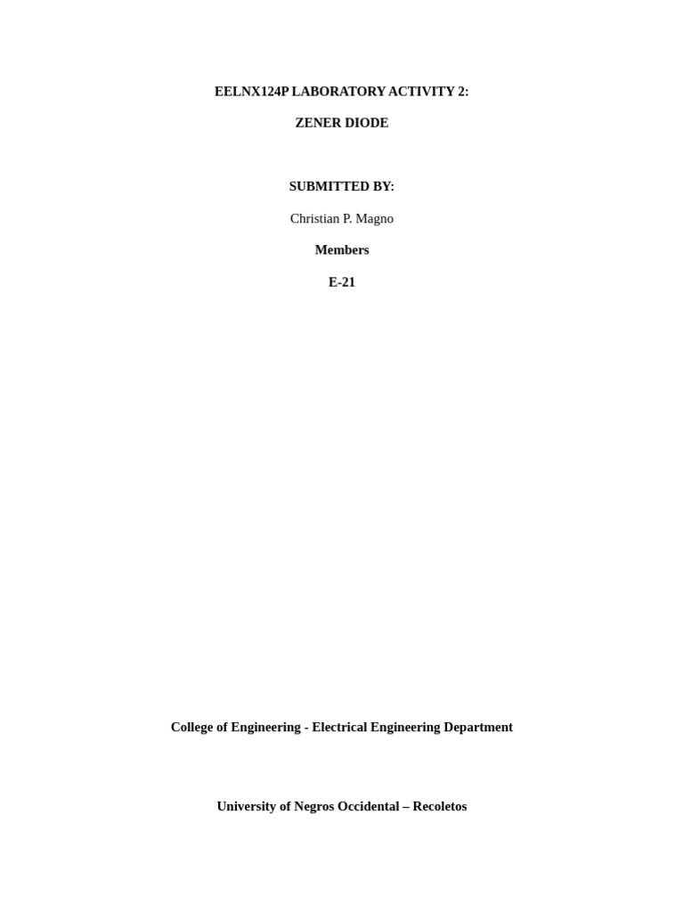 Laboratory 2 Report | PDF | Diode | P–N Junction