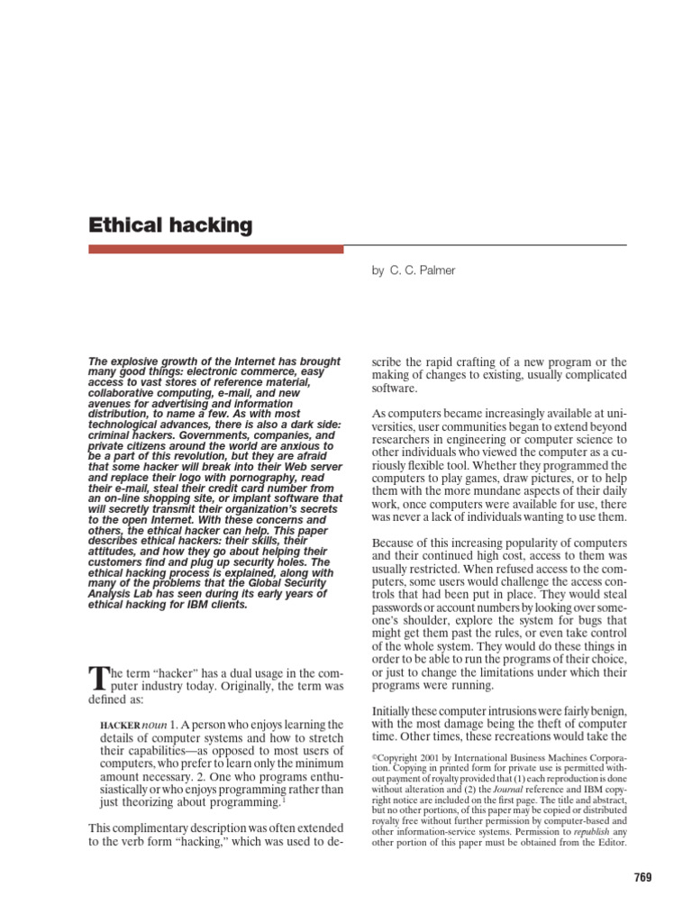 Ethical Hacking | PDF | Security Hacker | White Hat (Computer Security)