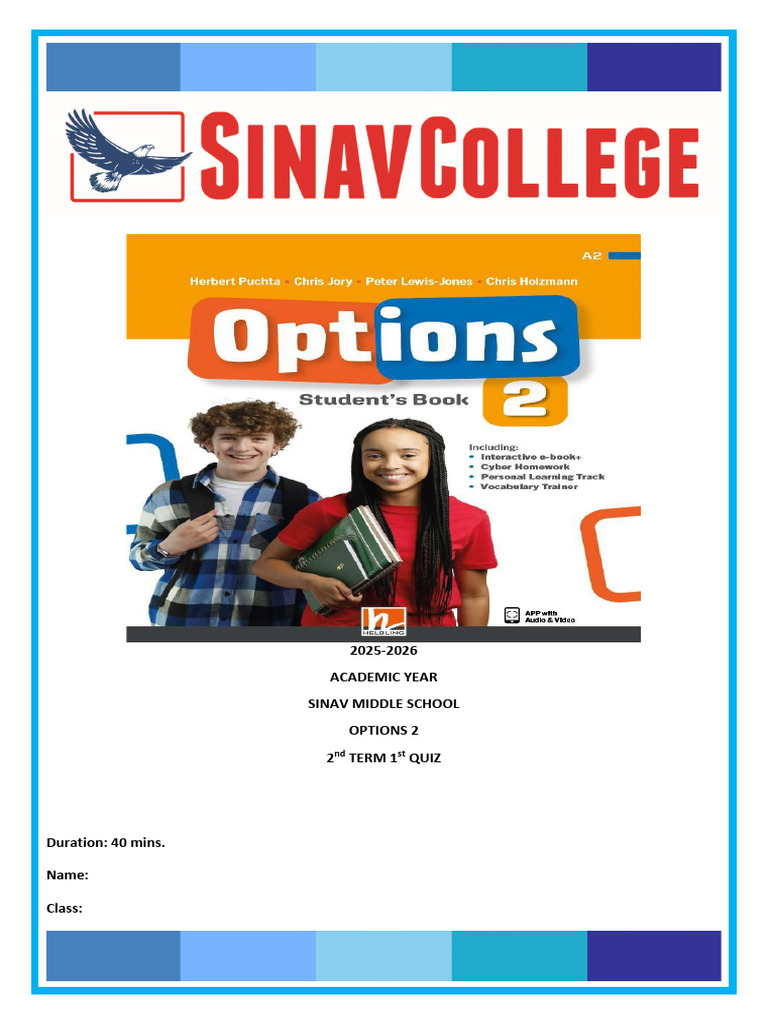 Options 2 2nd Term 1st Quiz | PDF | Linguistics