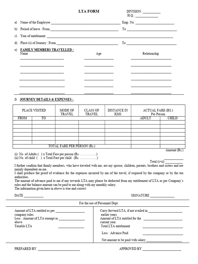 LTA Form | PDF | Economies | Taxes