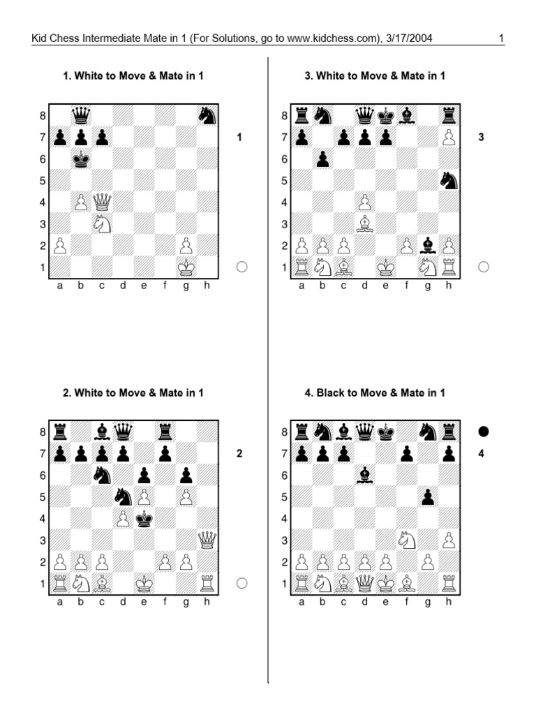 Checkmate in 1 Move 2 - Kid Chess | PDF