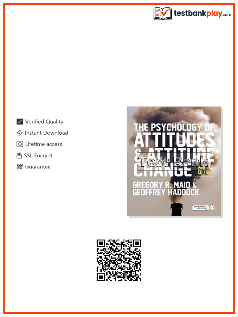 Psychology of Attitudes and Attitude Change 2nd Edition Maio Test Bank ...