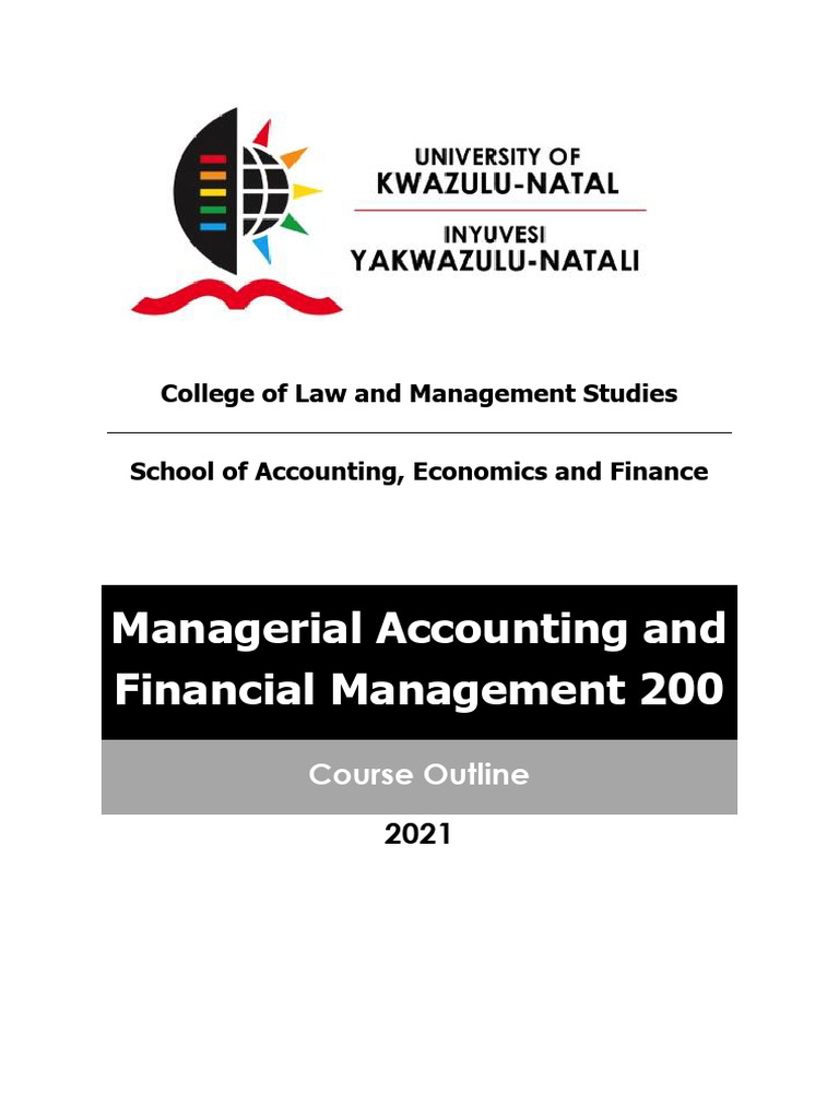 2021 PMB ACCT231 Semester 2 - Course Outline | PDF