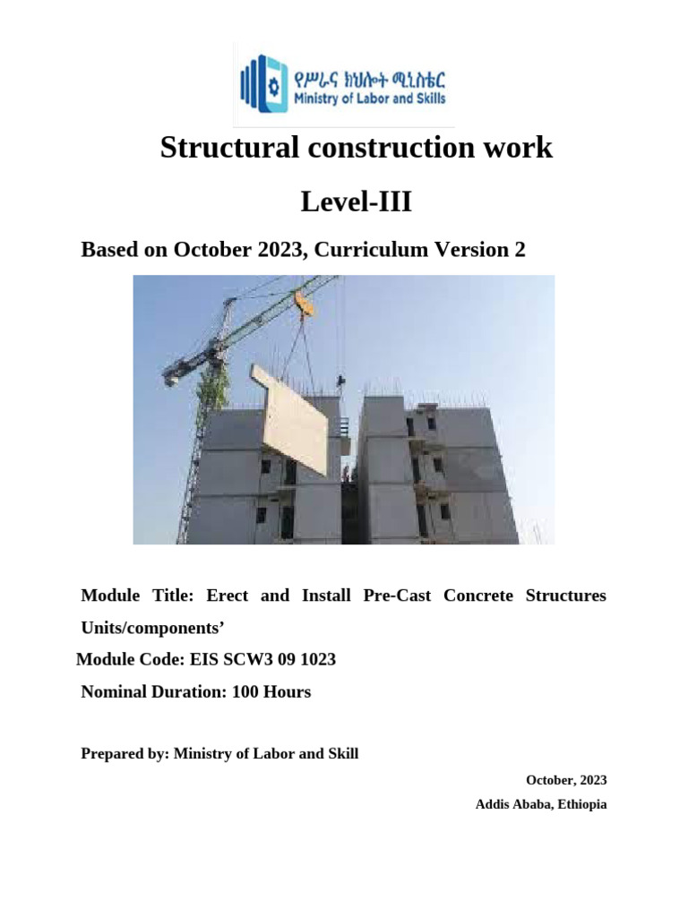 M09-Install Pre-Cast Concrete Structures (1) | PDF