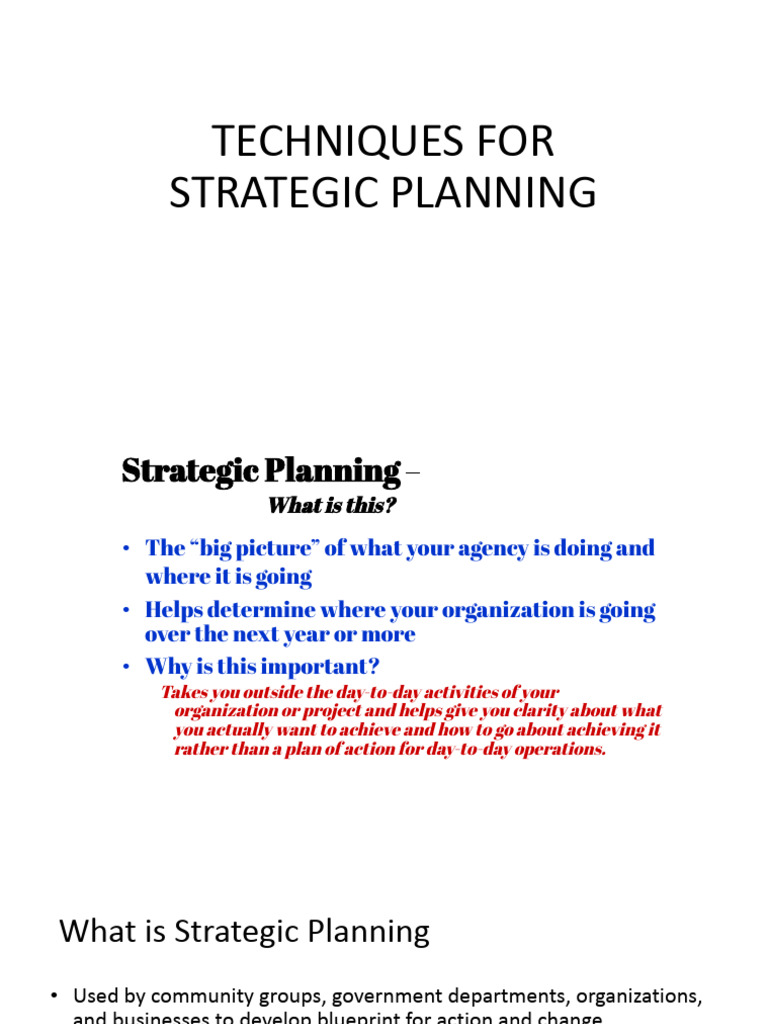Session 6 - Strategic Planning | PDF