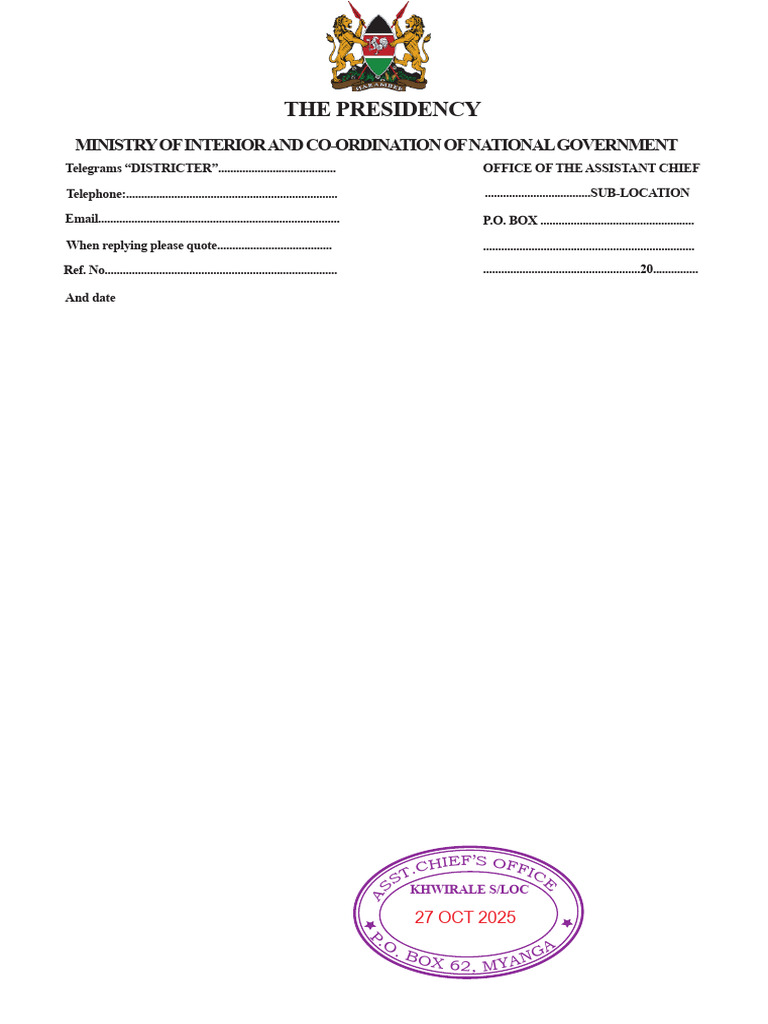 Chiefs Letter Main | PDF