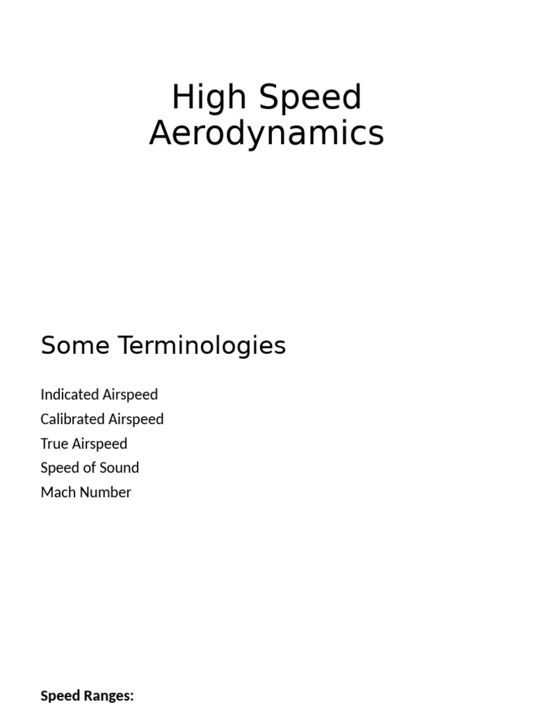 High Speed Aerodynamics | PDF