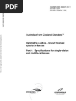 Spectacle Lens Tolerance Standards BS 2738 | PDF | Optics