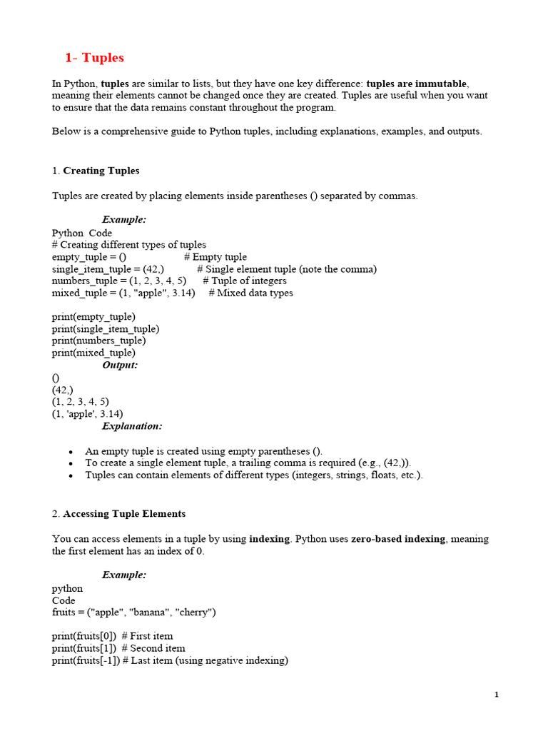 Chap2 Introduction To Python - Tuples | PDF | Software Engineering ...