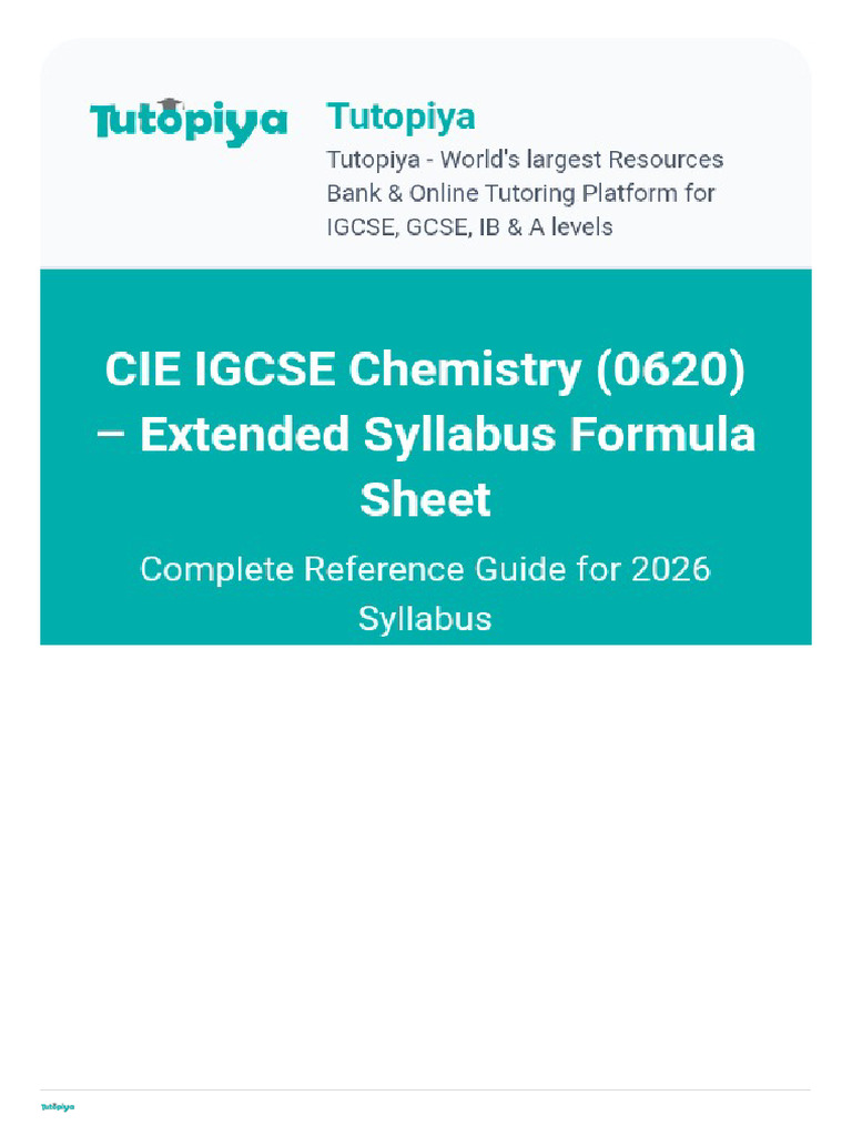 igcse-chemistry-formula-sheet | PDF | Educational Assessment And ...
