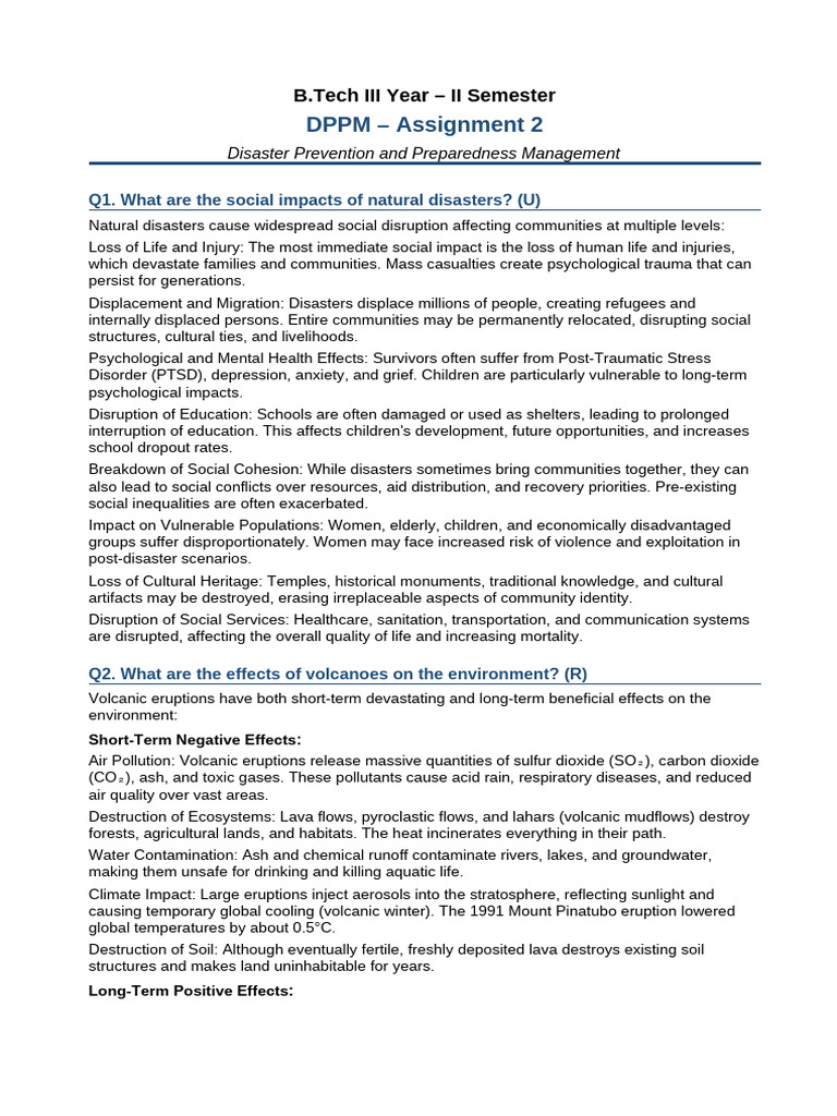 DPPM Assignment2 Answers-1 | PDF | Flood | Emergency Management