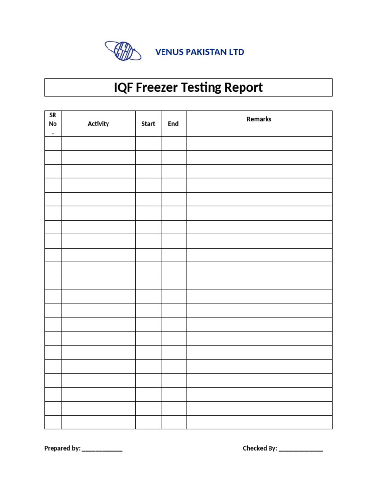 IQF Freezer Testing Report | PDF