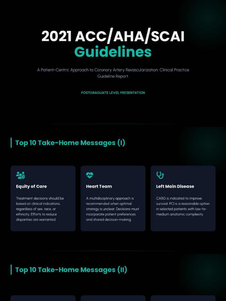 Coronary Artery Revascularization Guidelines 2021 | PDF