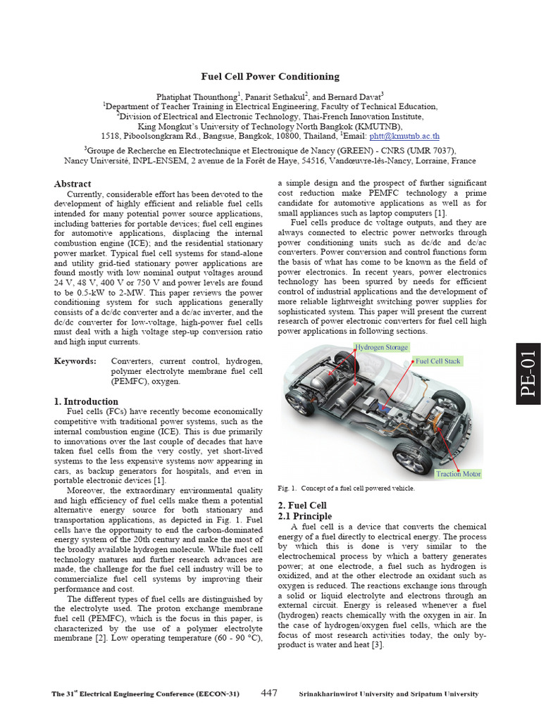 PE-01 | PDF | Fuel Cell | Direct Current