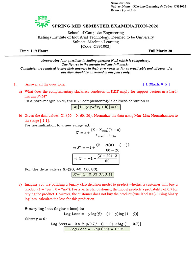 midsem notes for 3rd year Machine learning notes | PDF | Linear ...