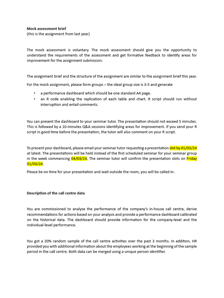 Mock Assignment Brief | PDF