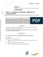 HB 295.3.11-2008 Product Safety Framework Release of Chemicals - Migration of Certain Elements