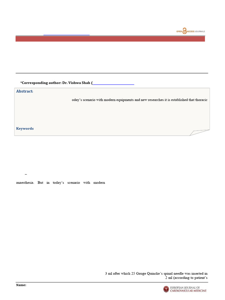Richa Gupta 2025 | PDF | Anesthesia | Spinal Cord