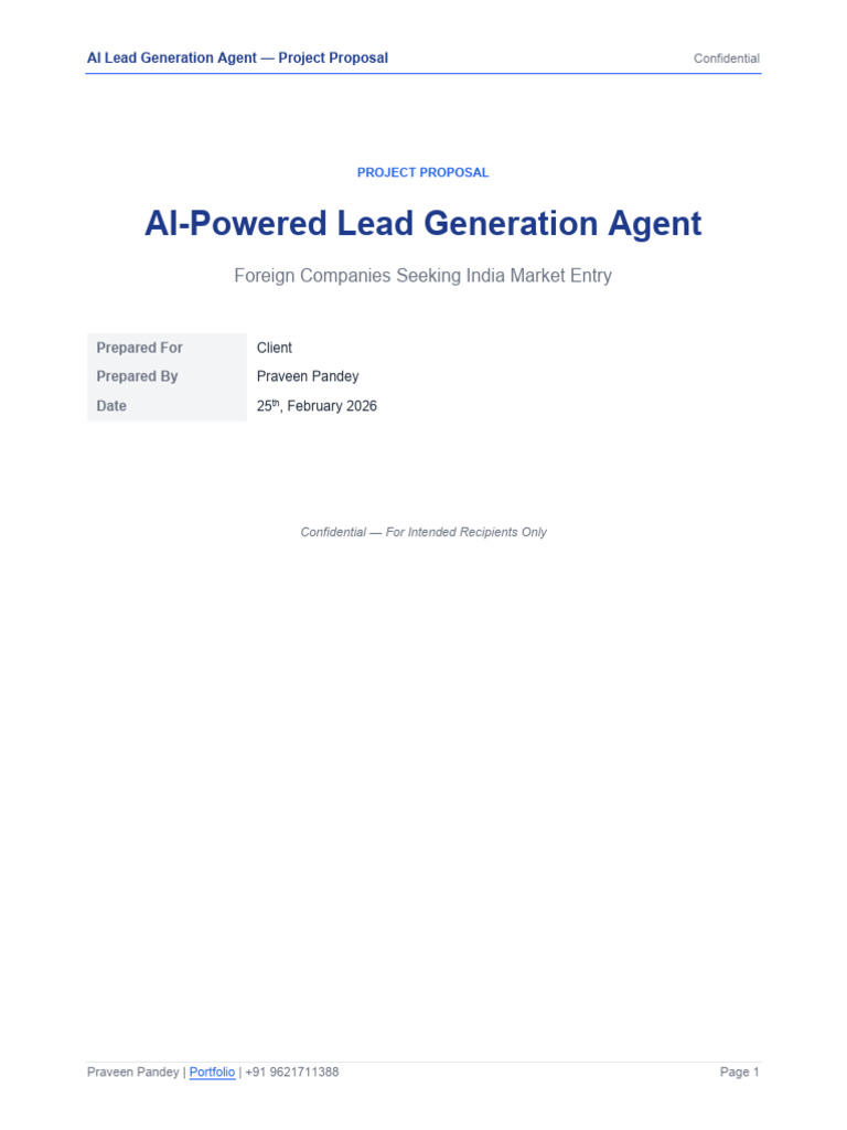 Lead Gen Agent Proposal | PDF | Artificial Intelligence | Intelligence ...