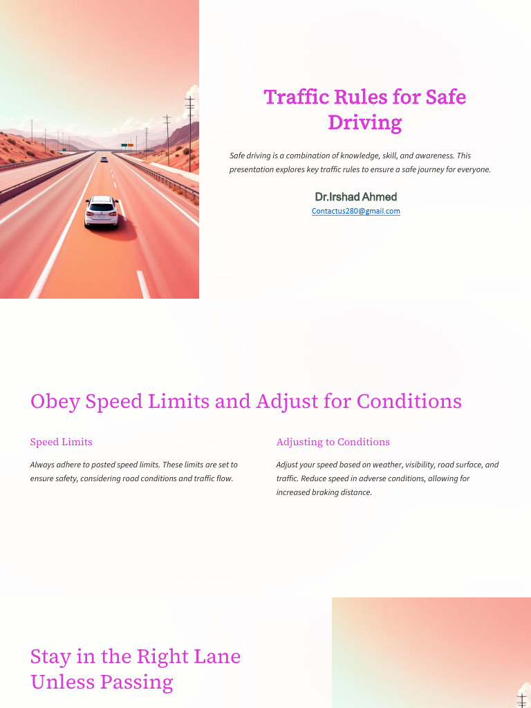 Traffic Rules for Safe Driving | PDF | Traffic | Driving