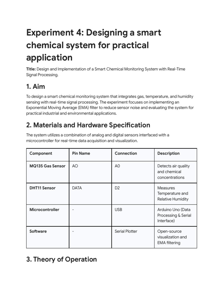 Lab Experiment Report_ Smart Chemical Monitoring System | PDF | Sensor ...