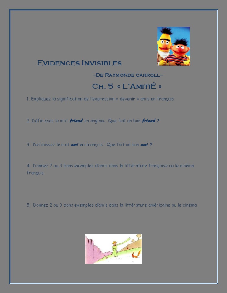 Evidences Invisibles Amitie