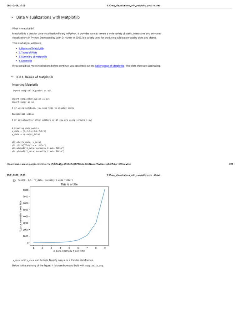 3.3Data Visualizations With Matplotlib | PDF