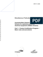 MP 87.1-2008 Australian New Zealand Certification Scheme for Explosion-protected Electrical Equipment (ANZEx