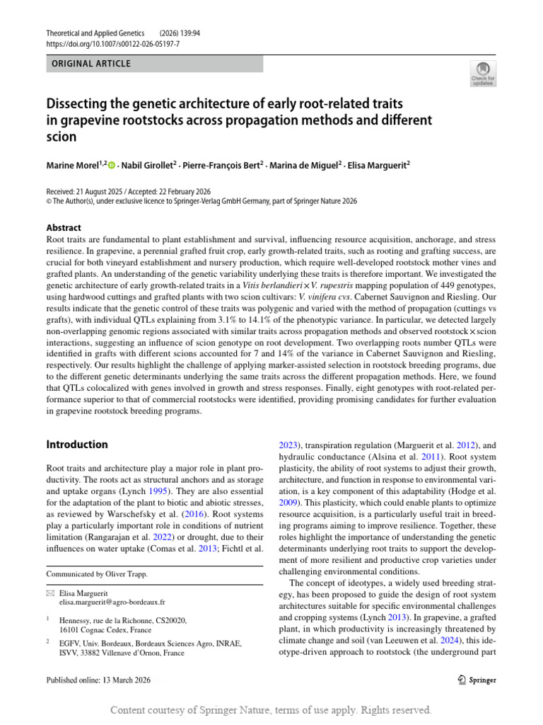 Dissecting The Genetic Architecture of Early Root | PDF | Grafting ...