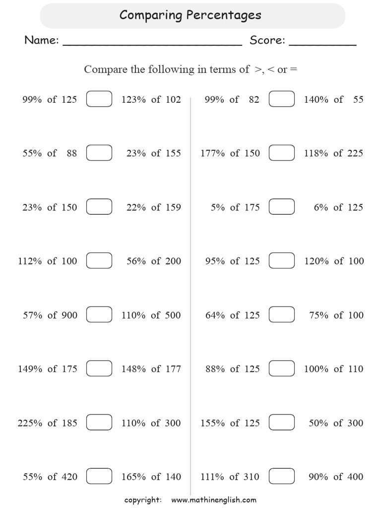 ComparingPercentagesP6(1) | PDF