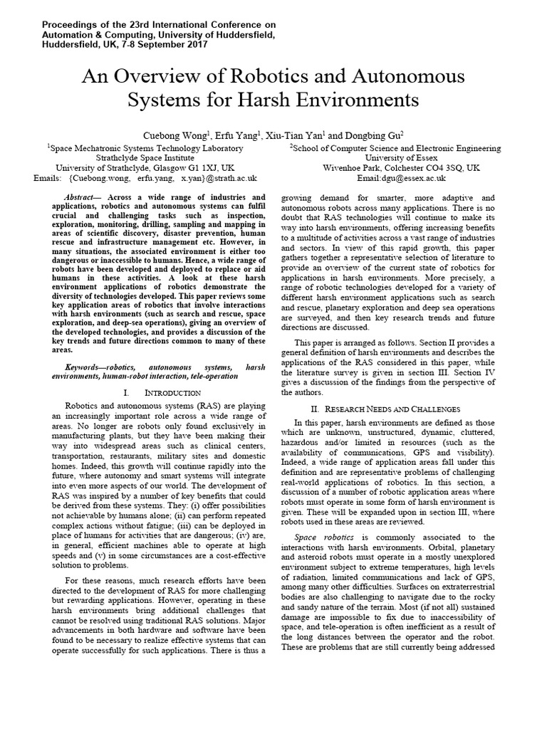 An Overview of Robotics and Autonomous Systems for Harsh Environments ...
