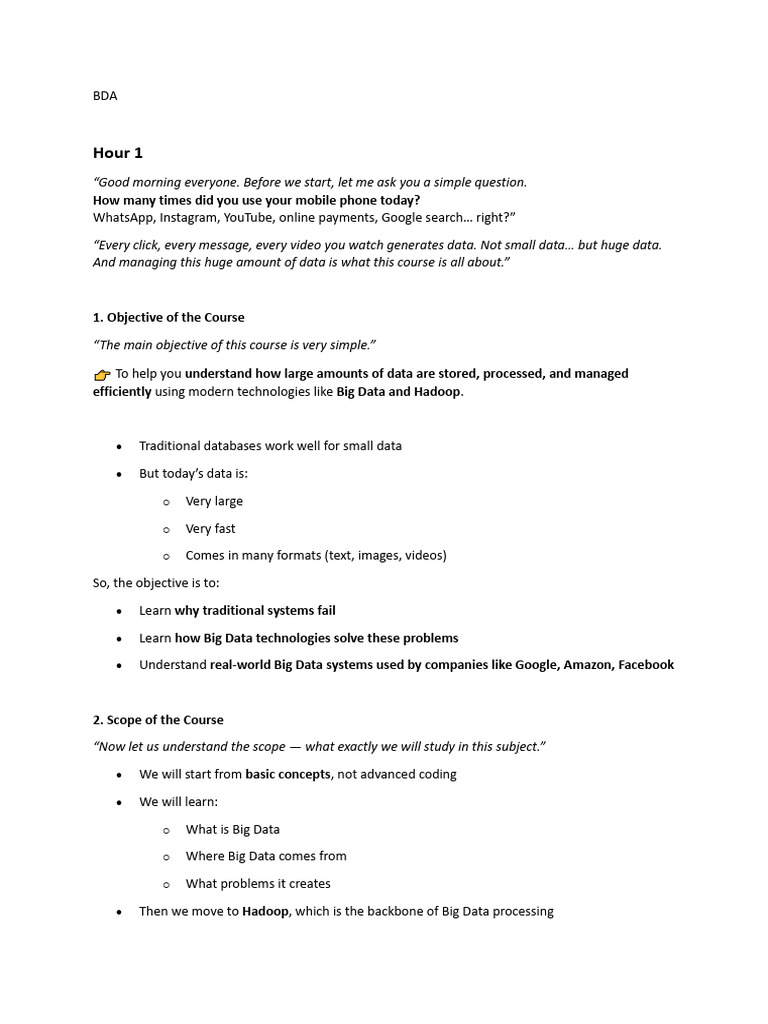 Bda Notes u1 | PDF | Apache Hadoop | Big Data
