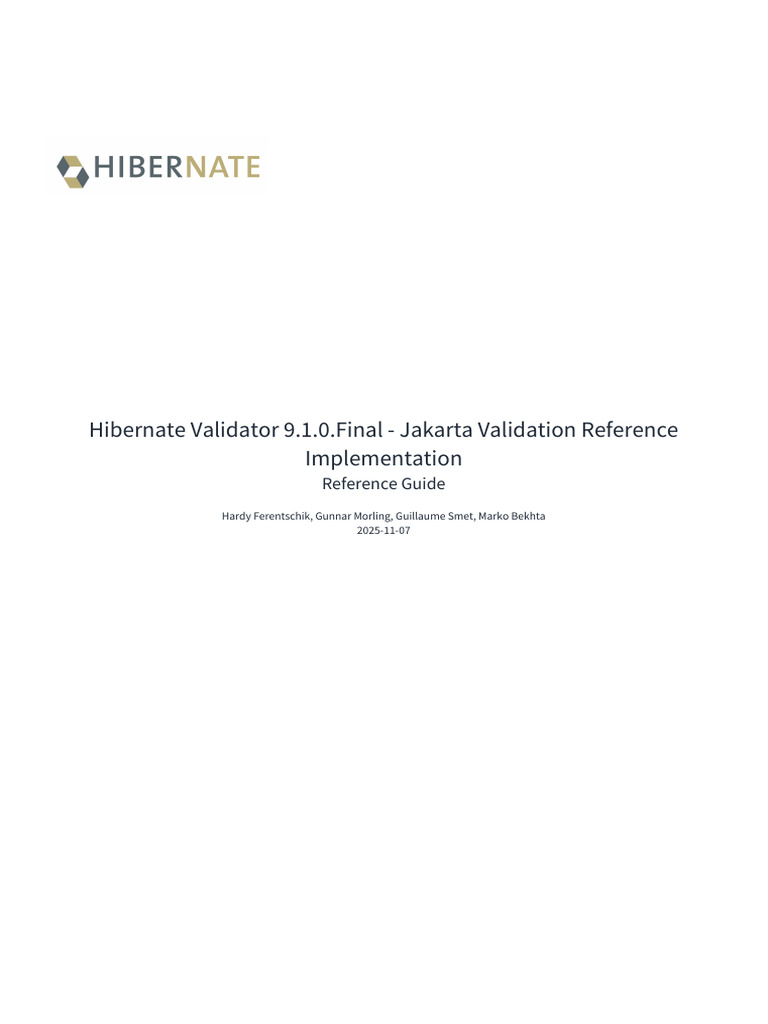 Hibernate Validator Reference | PDF | Software Engineering | Computing