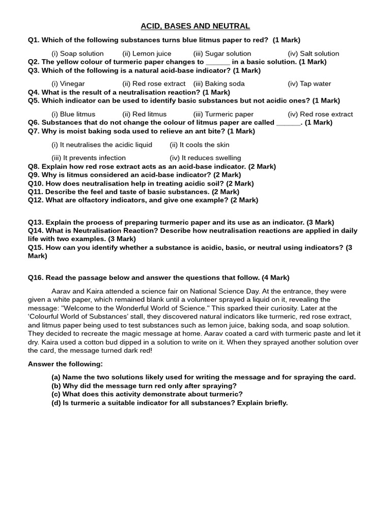 Acid, Bases and Neutral | PDF | Acid | Sodium Bicarbonate