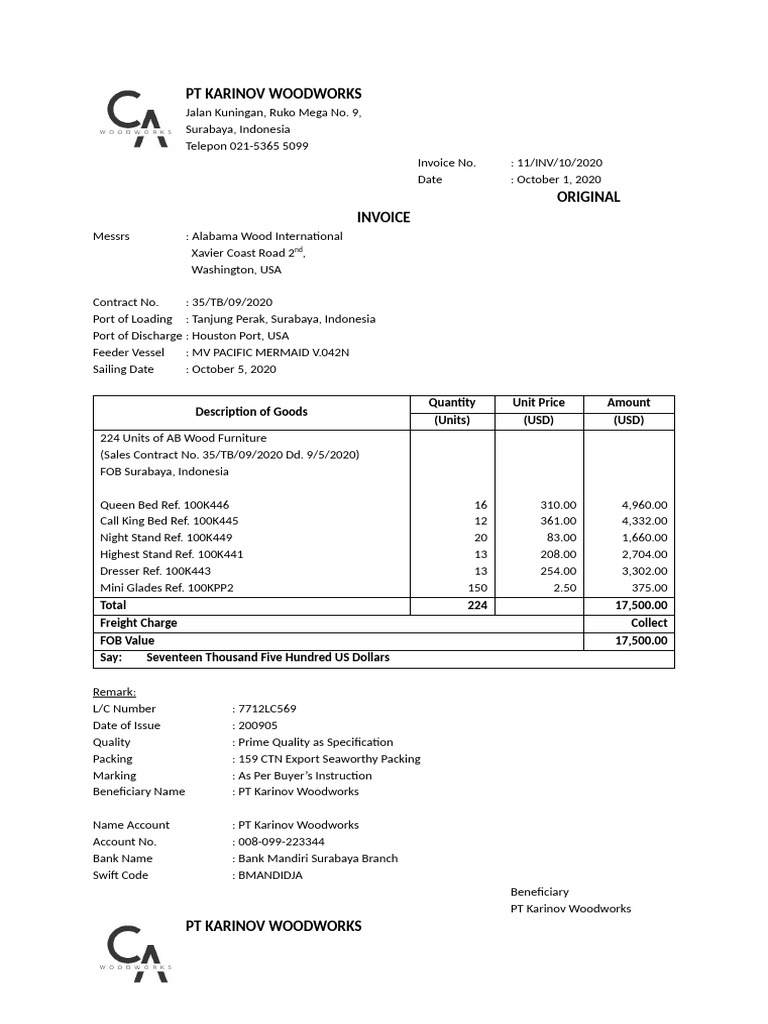 Invoice, Packing List | PDF