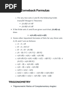 Class 11 Maths Formula Sheet | PDF | Complex Number | Trigonometric ...