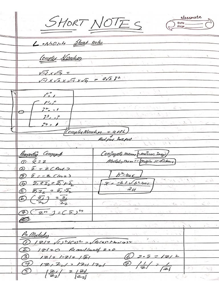 Maths short notes11th | PDF